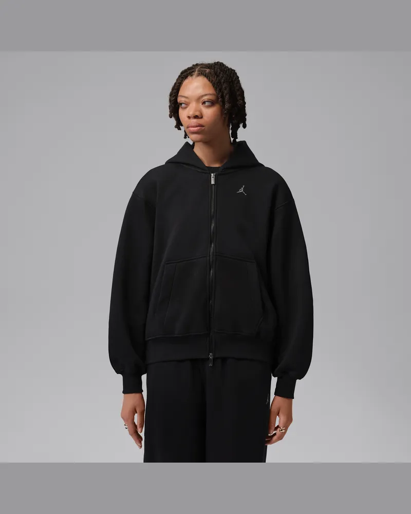 Jordan Brooklyn Hoodie mit durchgehendem Reißverschluss (Damen) - Schwarz Schwarz