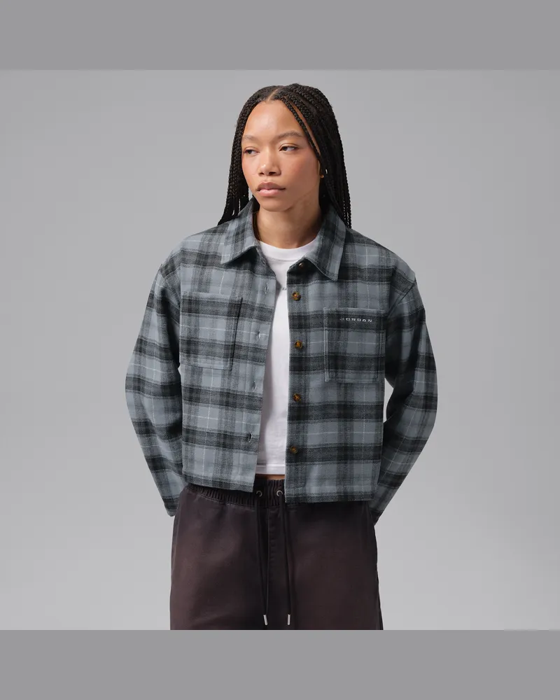 Jordan Brooklyn Flanell-Longsleeve (Damen) - Grau Grau