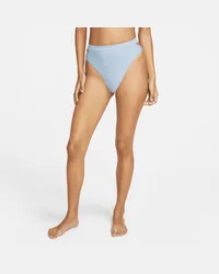 Nike Swim Damen-Bikinihose mit hohem Bund und Ausschnitt - Blau Blau