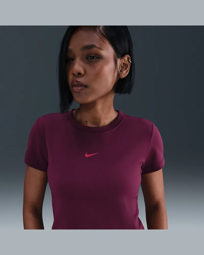 Nike schmal geschnittenes Crop Top für Damen - Rot Rot