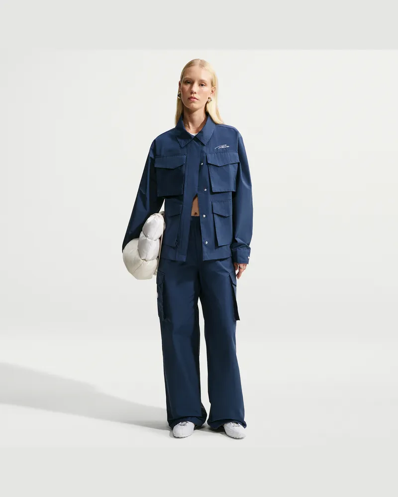 Nike Paris Saint-Germain Everything Wovens Away  Cargo-Fußballhose mit mittelhohem Bund (Damen) - Blau Blau