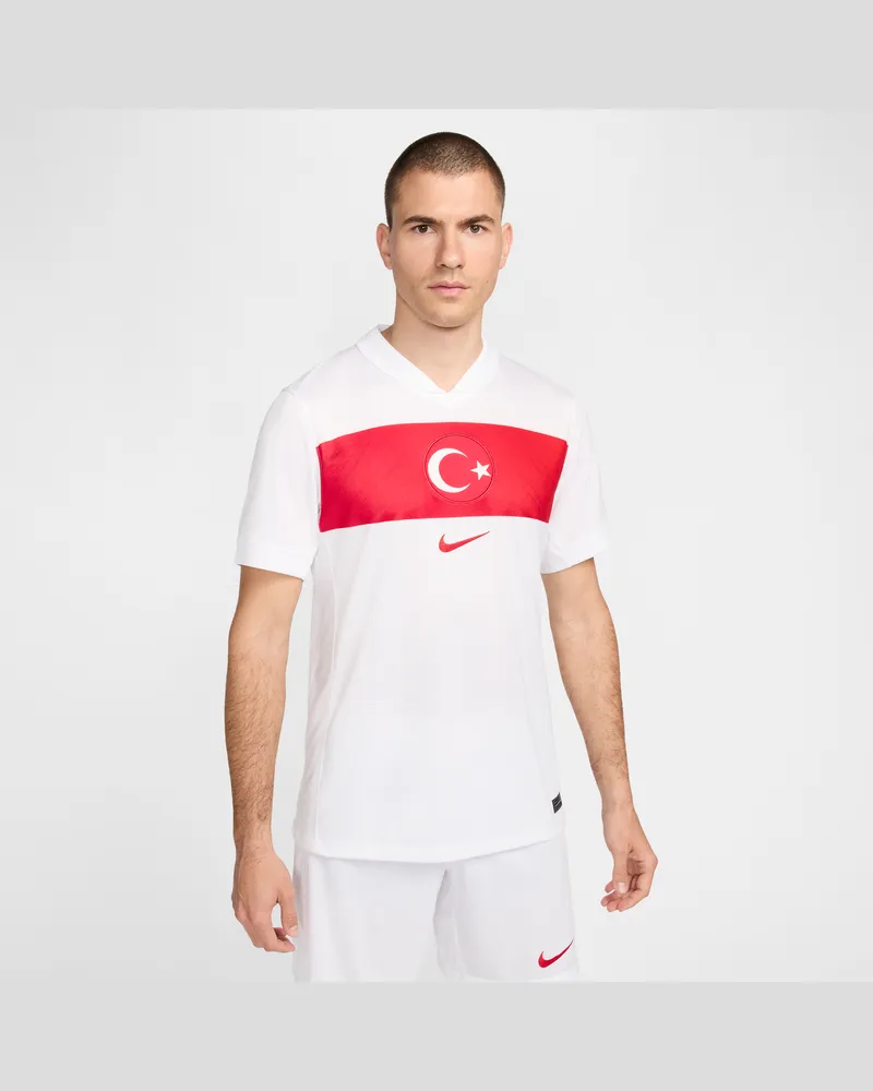 Nike Türkei 2024/25 Stadium Home  Replica Fußballtrikot mit Dri-FIT-Technologie für Herren - Weiß Weiß