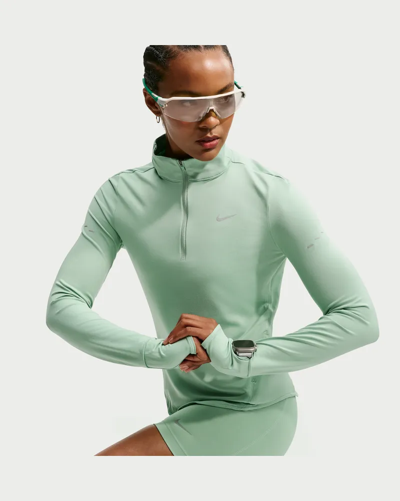 Nike Swift Dri-FIT UV-Laufoberteil mit Viertelreißverschluss (Damen) - Grün Grün