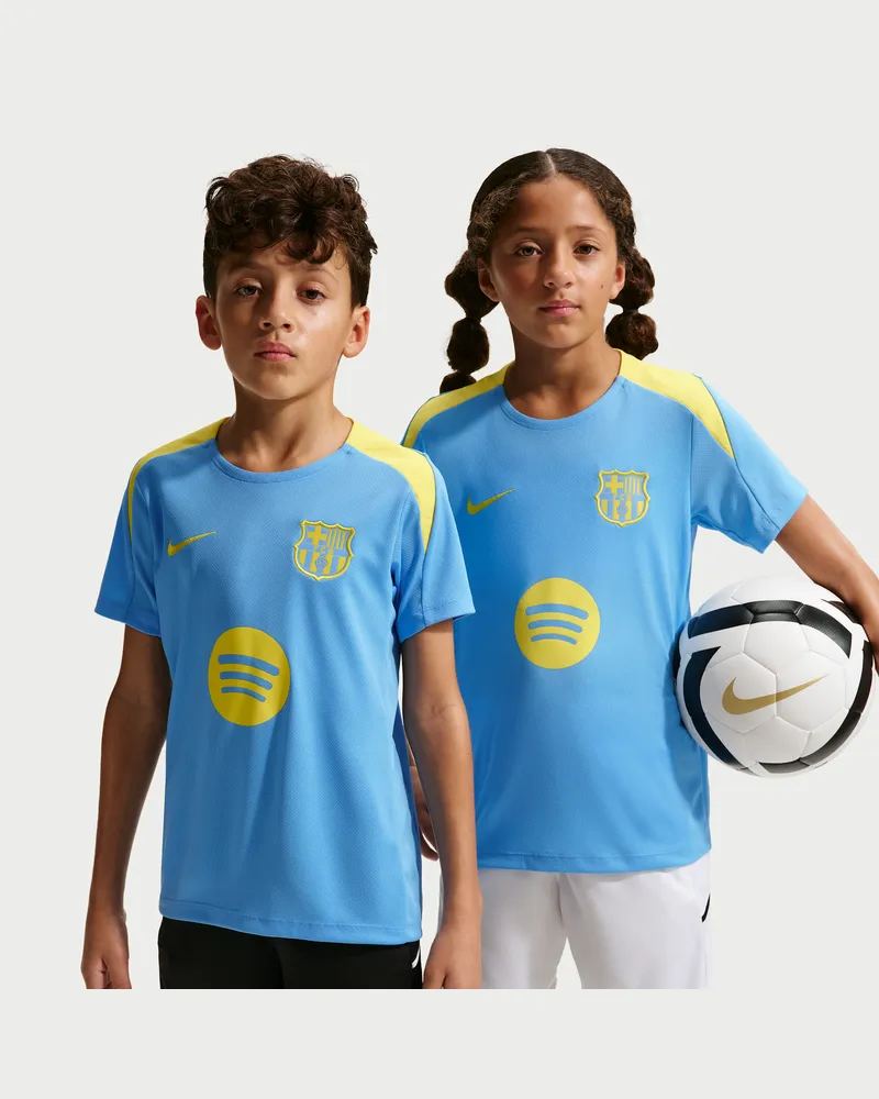 Nike FC Barcelona Strike Fourth  Dri-FIT Kurzarm-Fußballoberteil (ältere Kinder) - Blau Blau