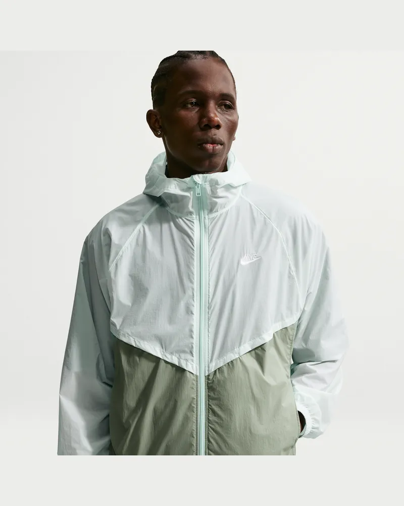 Nike Windrunner ungefütterte UV-Jacke mit durchgehendem Reißverschluss für Herren - Grün Grün