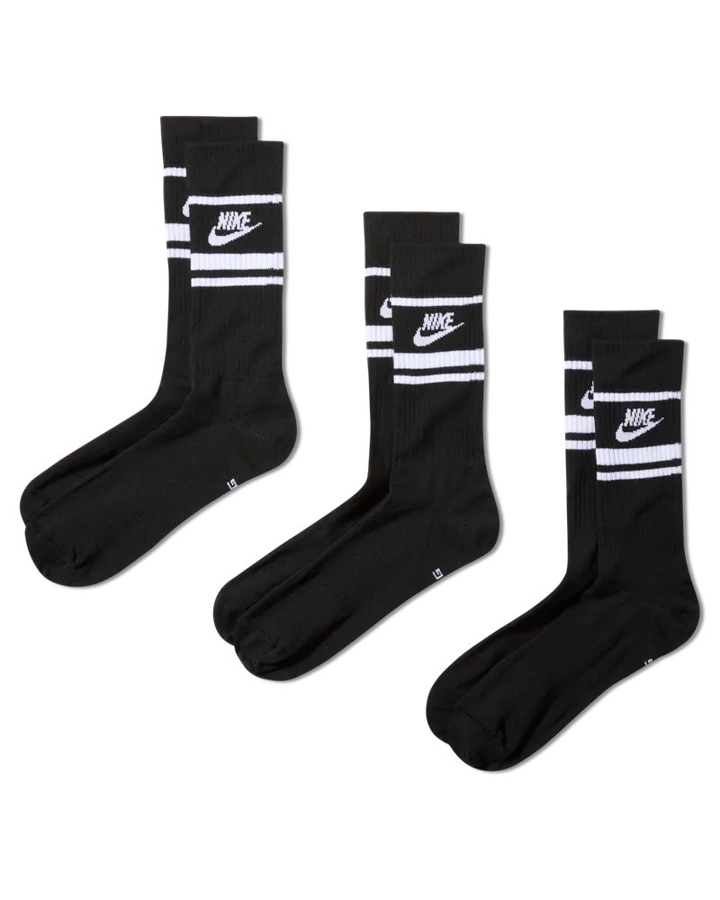 Nike Dri-FIT Everyday Essential Crew-Socken (3 Paar) - Schwarz Schwarz