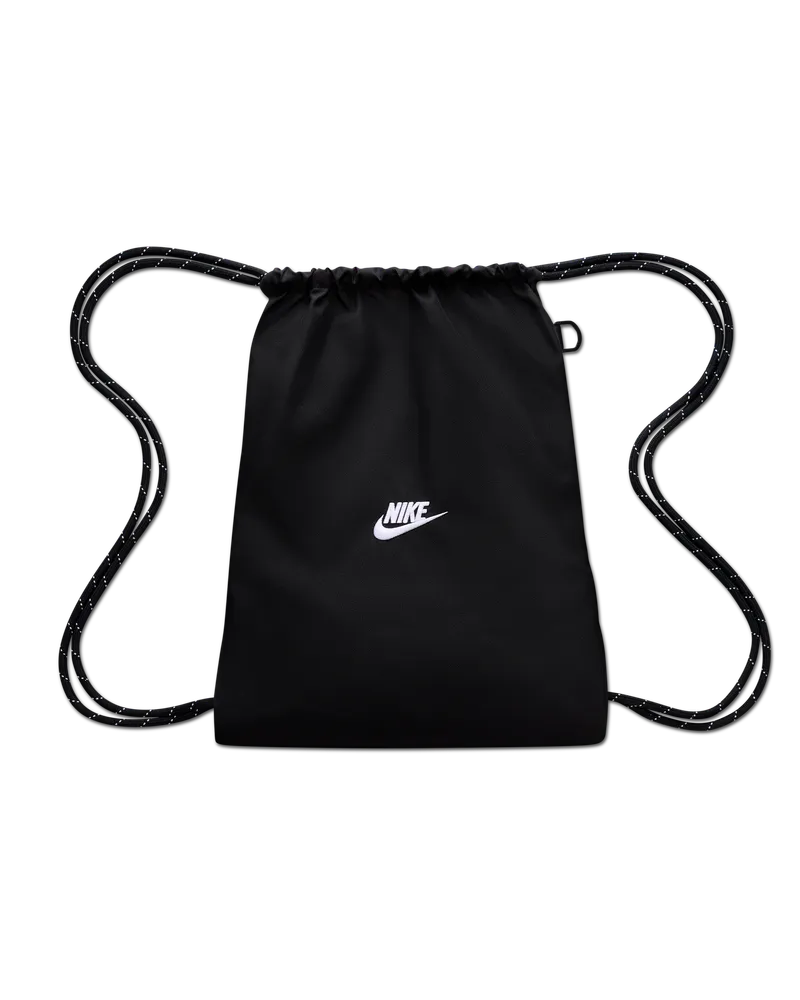 Nike Heritage 2.0 Tasche mit Kordelzug (12 l) - Schwarz Schwarz