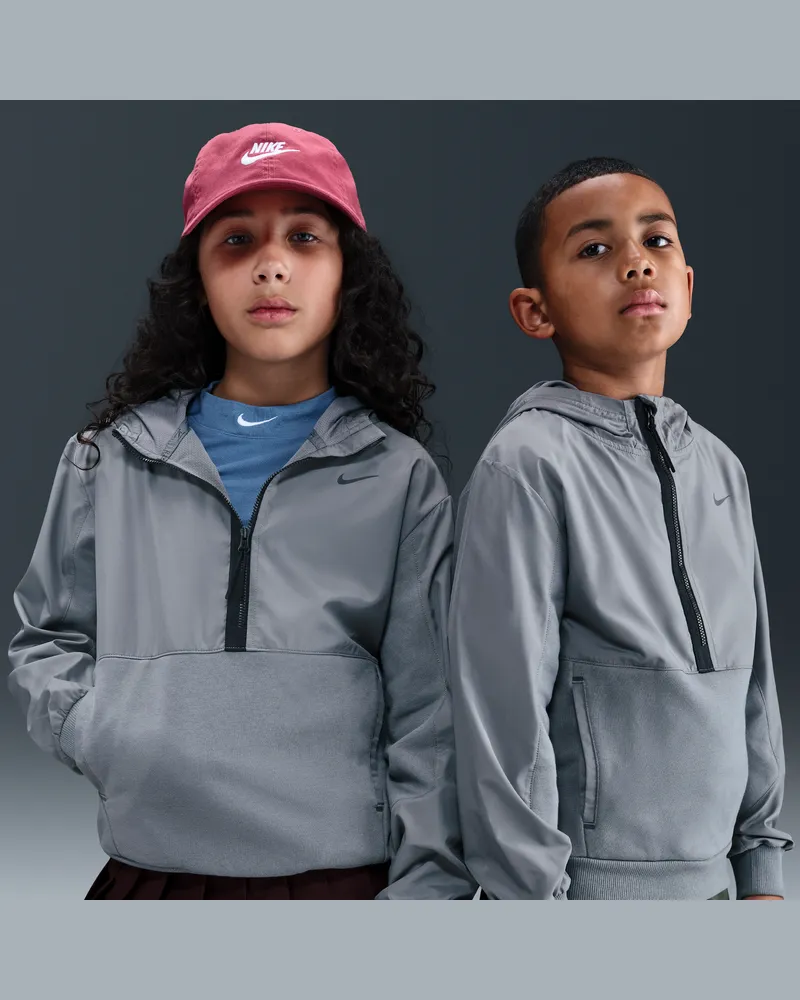 Nike City Utility EasyOn Fleece-Hoodie mit Halbreißverschluss (ältere Kinder) - Grau Grau
