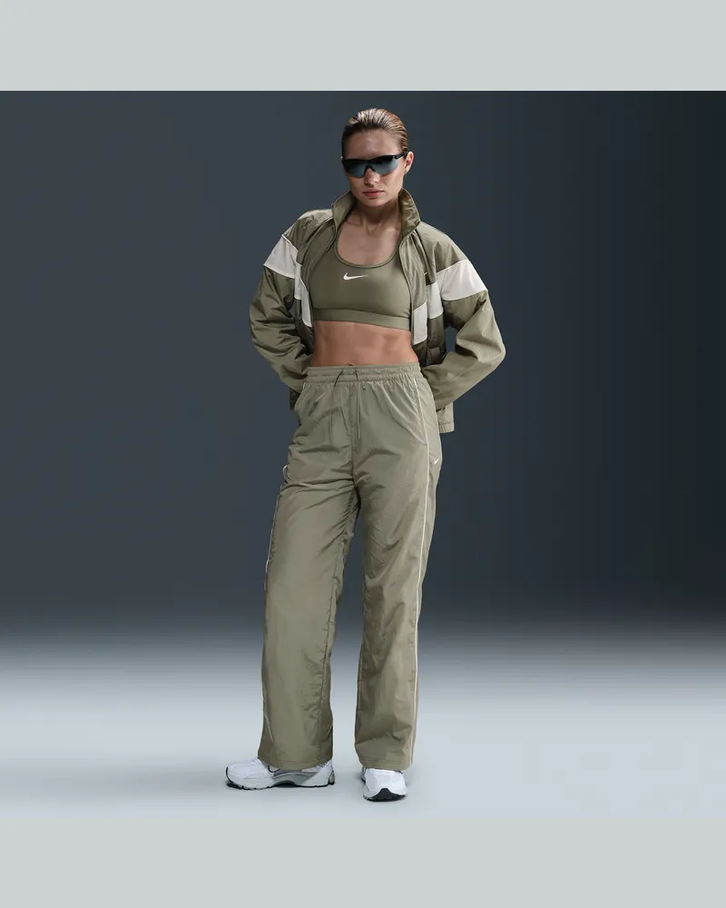 Nike Windrunner Webhose mit offenem Saum und hohem Taillenbund (Damen) - Grün Grün