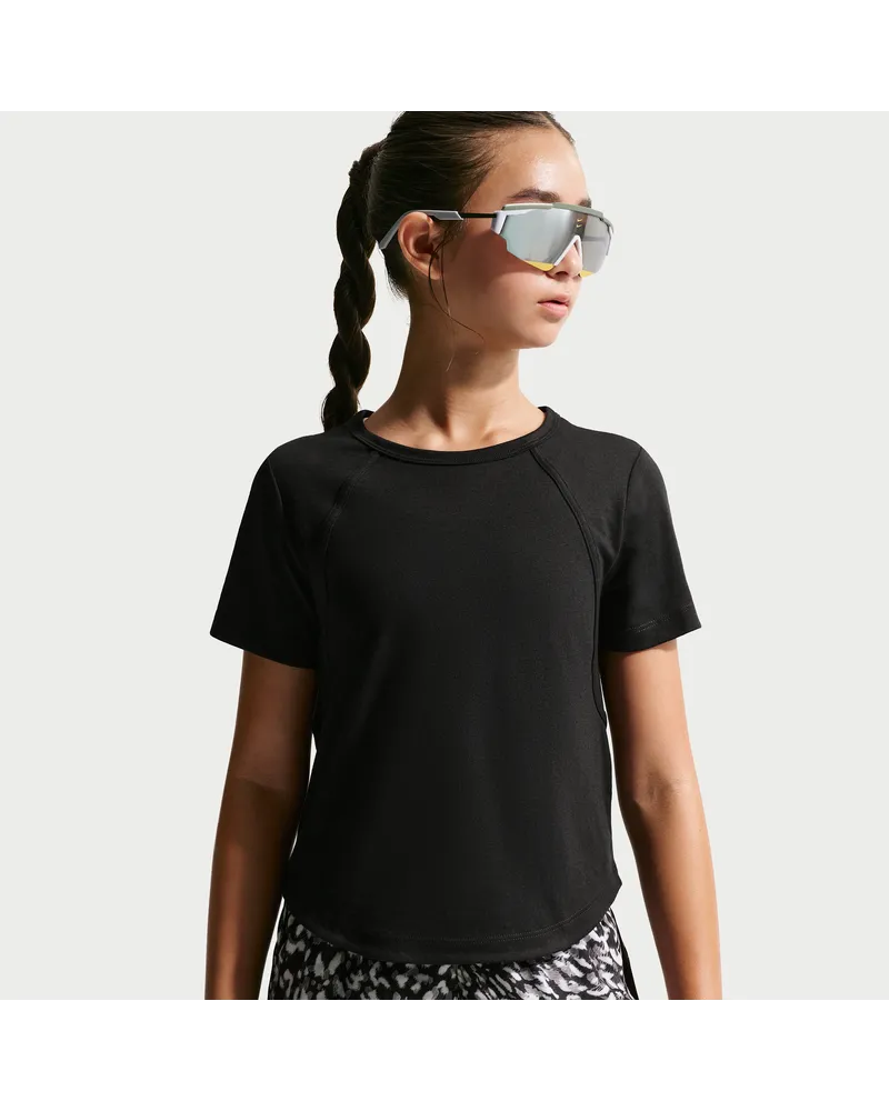 Nike Tempo Dri-FIT Kurzarm-Oberteil für ältere Kinder (Mädchen) - Schwarz Schwarz
