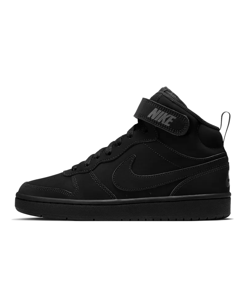 Nike Court Borough Mid 2 Schuh (ältere Kinder) - Schwarz Schwarz