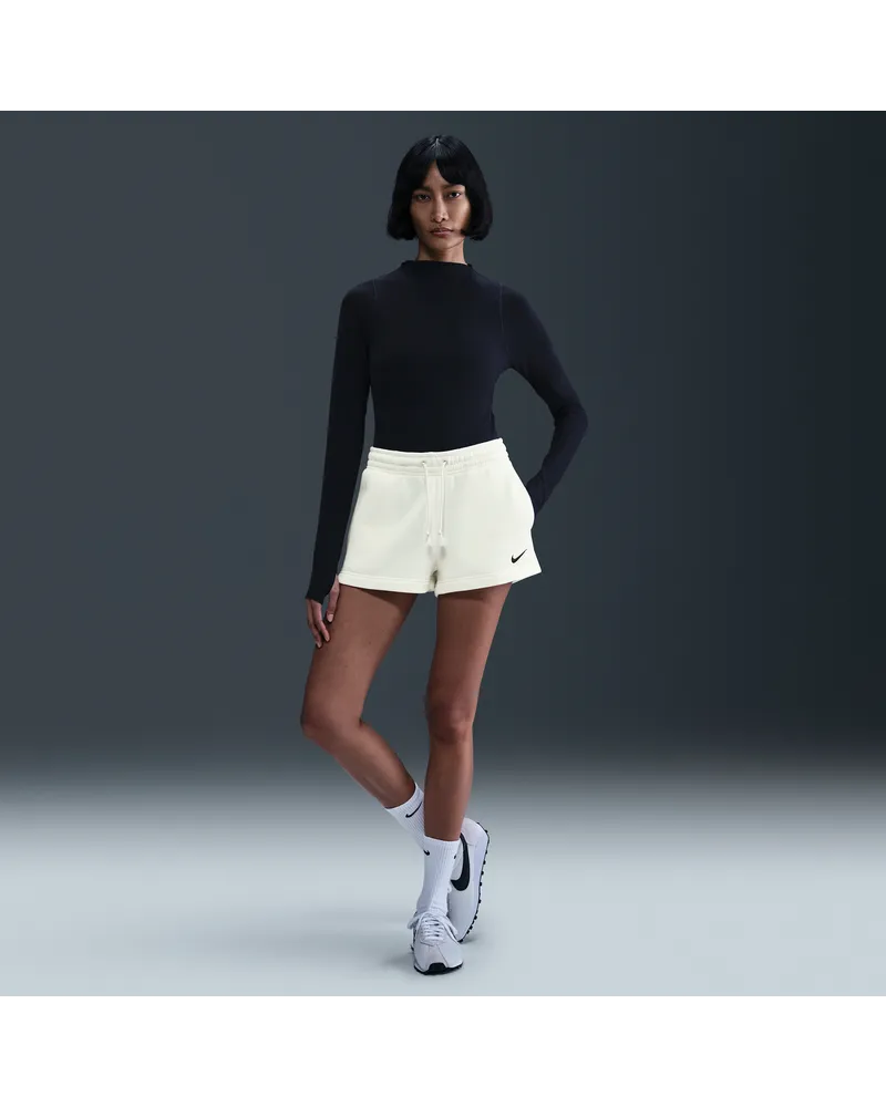 Nike Sportswear Phoenix Fleece Shorts mit mittelhohem Bund (Damen, ca. 5 cm) - Weiß Weiß
