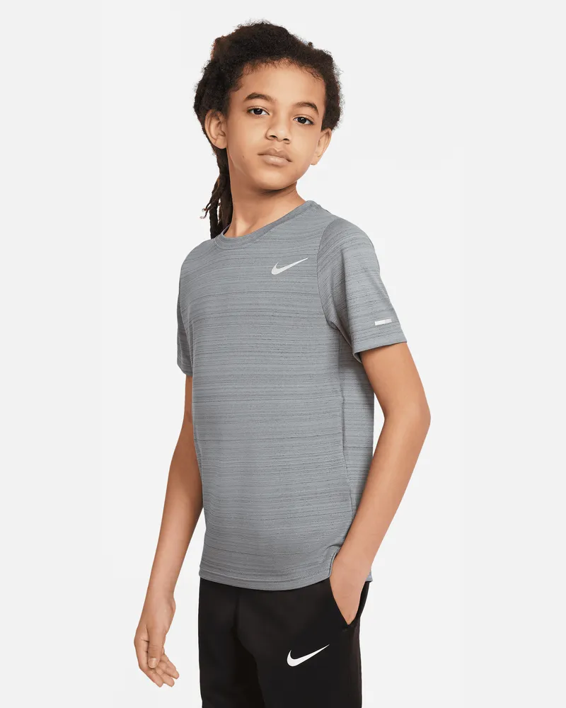 Nike Dri-FIT Miler Trainingsoberteil für ältere Kinder (Jungen) - Grau Grau