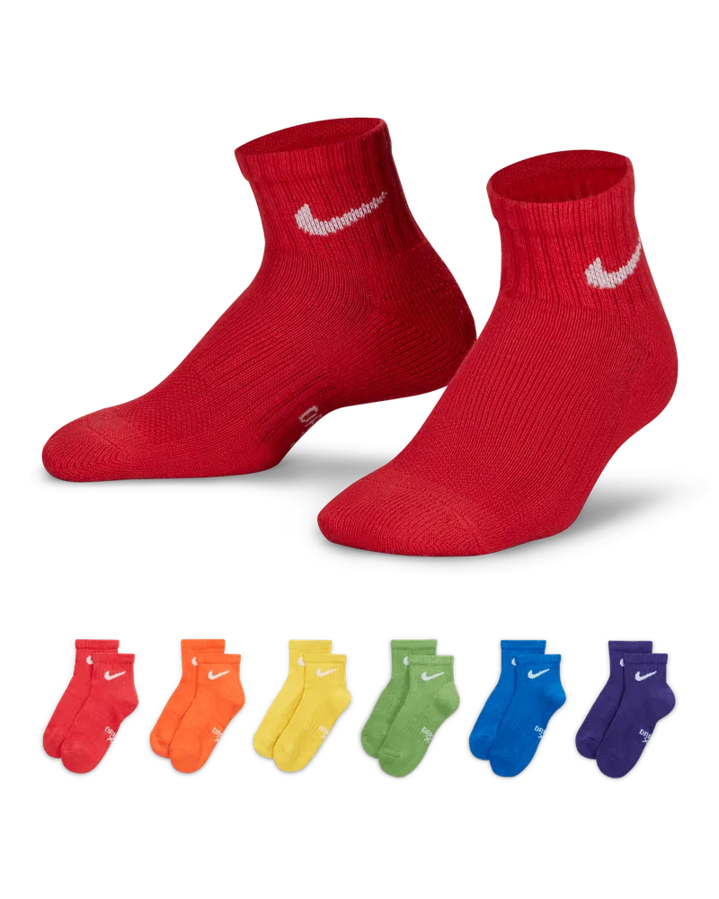 Nike Dri-FIT Performance Basics Quarter Socken (jüngere Kinder, 6 Paar) - Multi-Color Multi-color