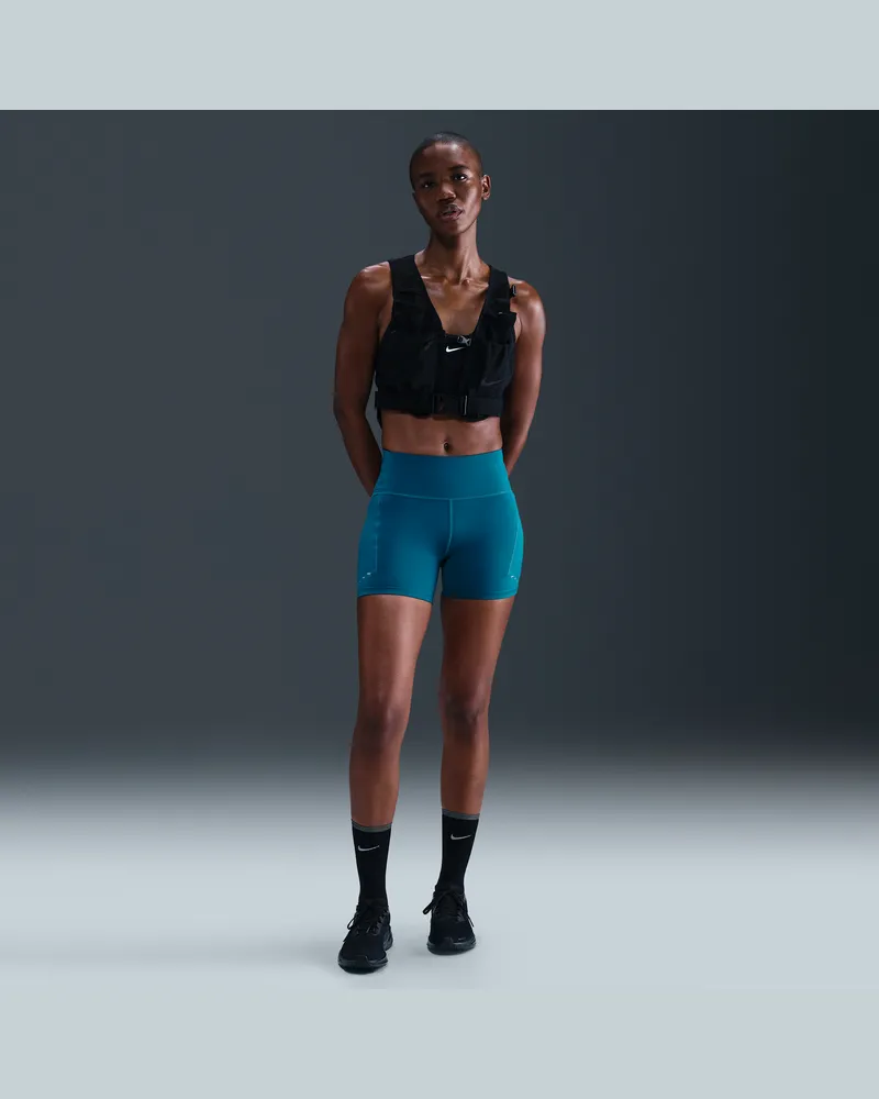 Nike Swift Damen-Laufshorts mit hohem Taillenbund und Taschen (ca. 10 cm) - Blau Blau