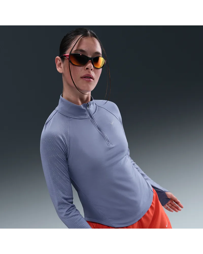 Nike Tempo Flash Dri-FIT Lauf-Tanktop mit Viertelreißverschluss (Damen) - Blau Blau