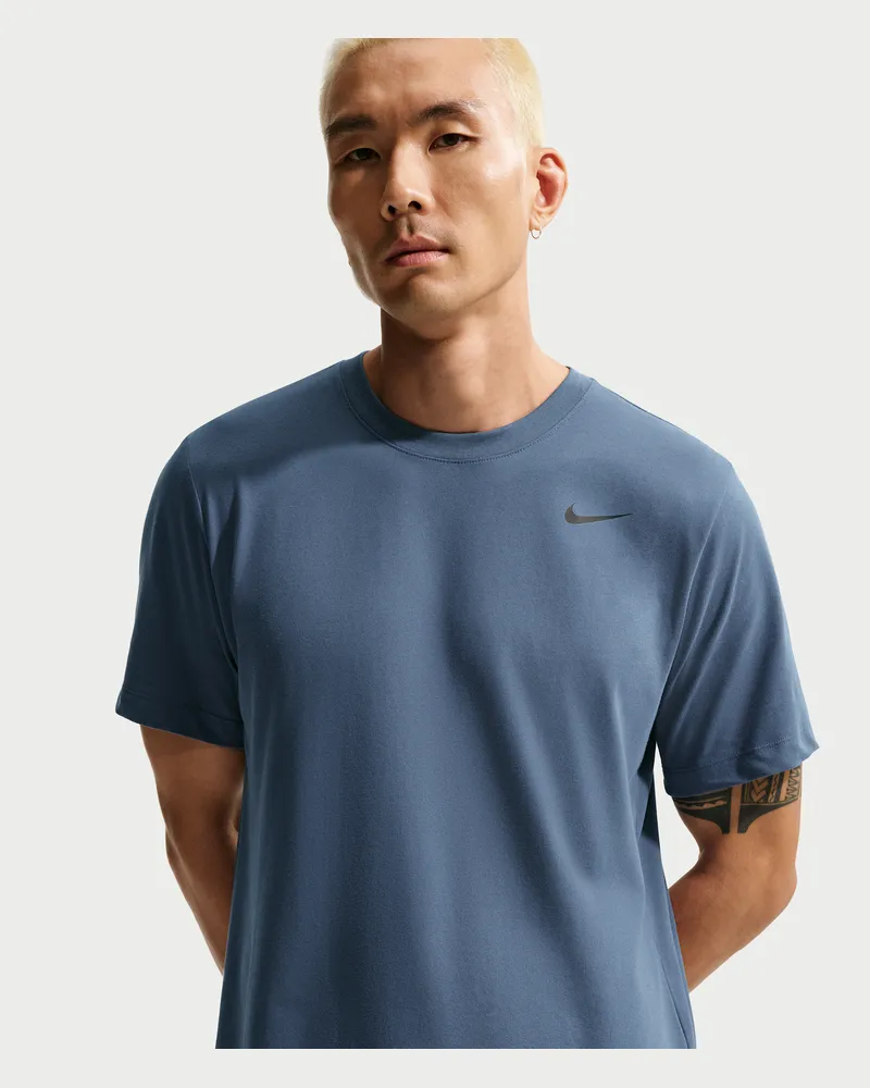 Nike Dri-FIT Fitness-T-Shirt für Herren - Blau Blau