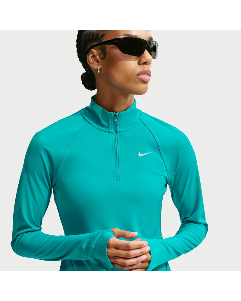 Nike Tempo Dri-FIT Lauf-Tanktop mit Viertelreißverschluss (Damen) - Grün Grün