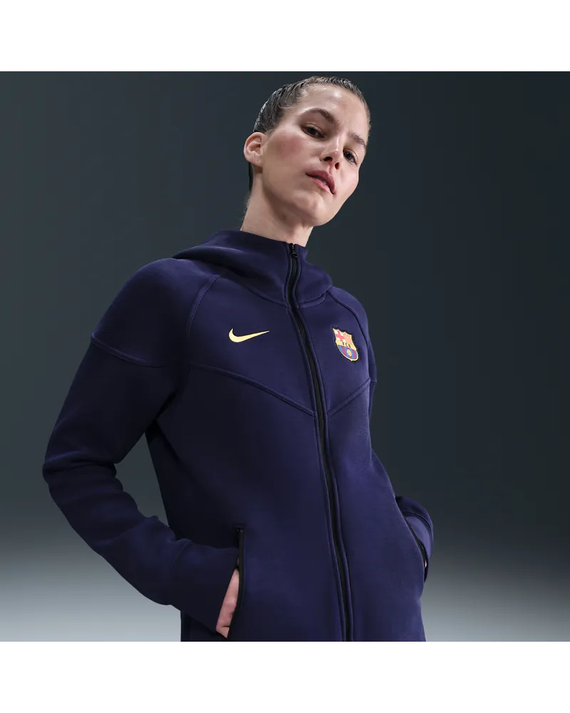 Nike FC Barcelona Tech Windrunner  Fußball-Hoodie mit durchgehendem Reißverschluss (Damen) - Lila Lila