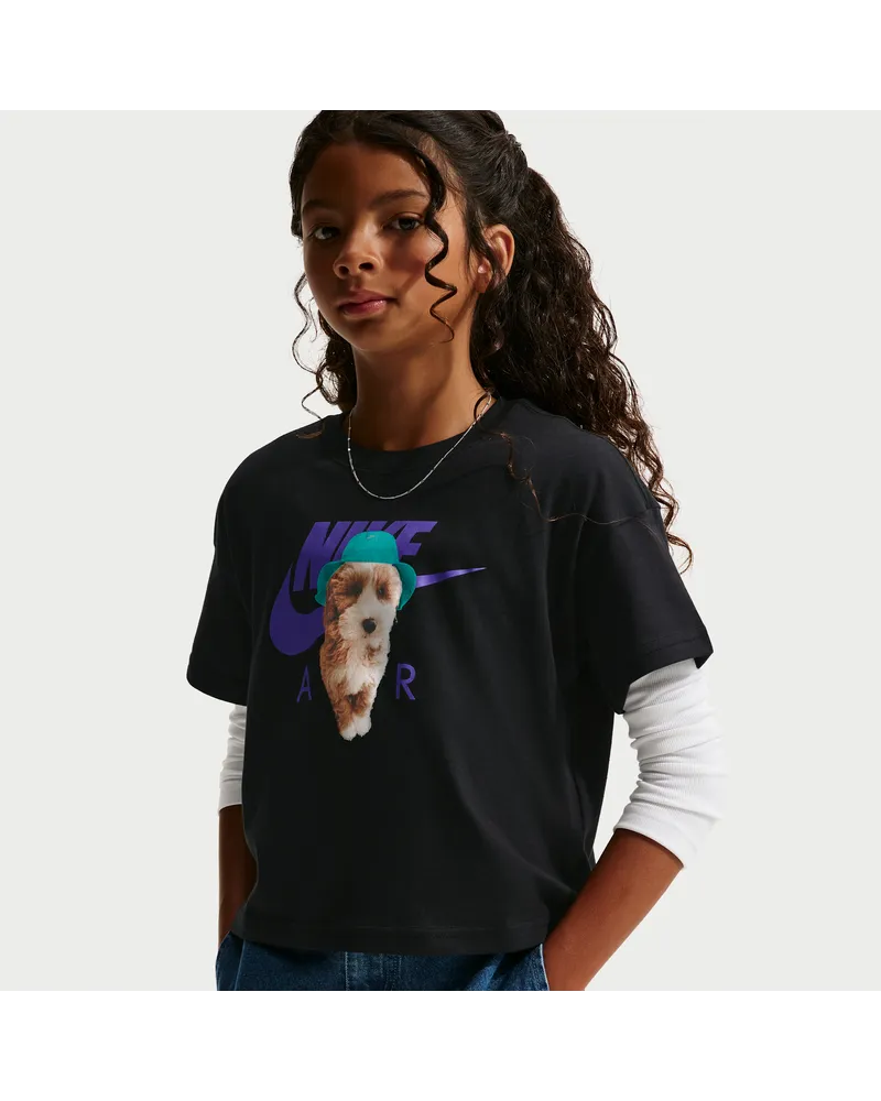 Nike lockeres T-Shirt für ältere Kinder (Mädchen) - Schwarz Schwarz
