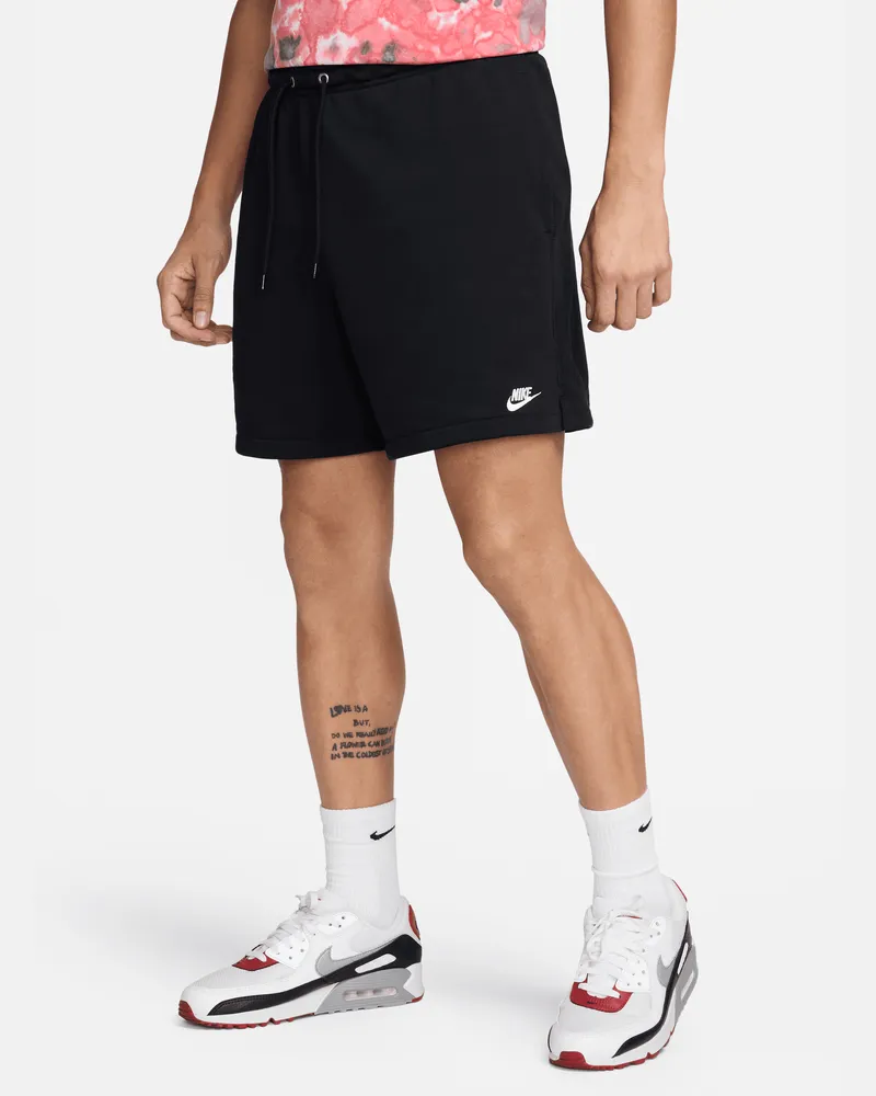 Nike Club Flow-Shorts aus French Terry für Herren - Schwarz Schwarz