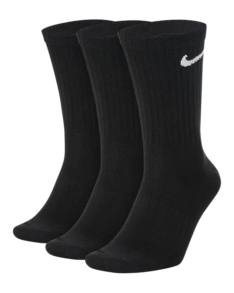 Nike Everyday Lightweight Crew-Trainingssocken (3 Paar) - Schwarz Schwarz