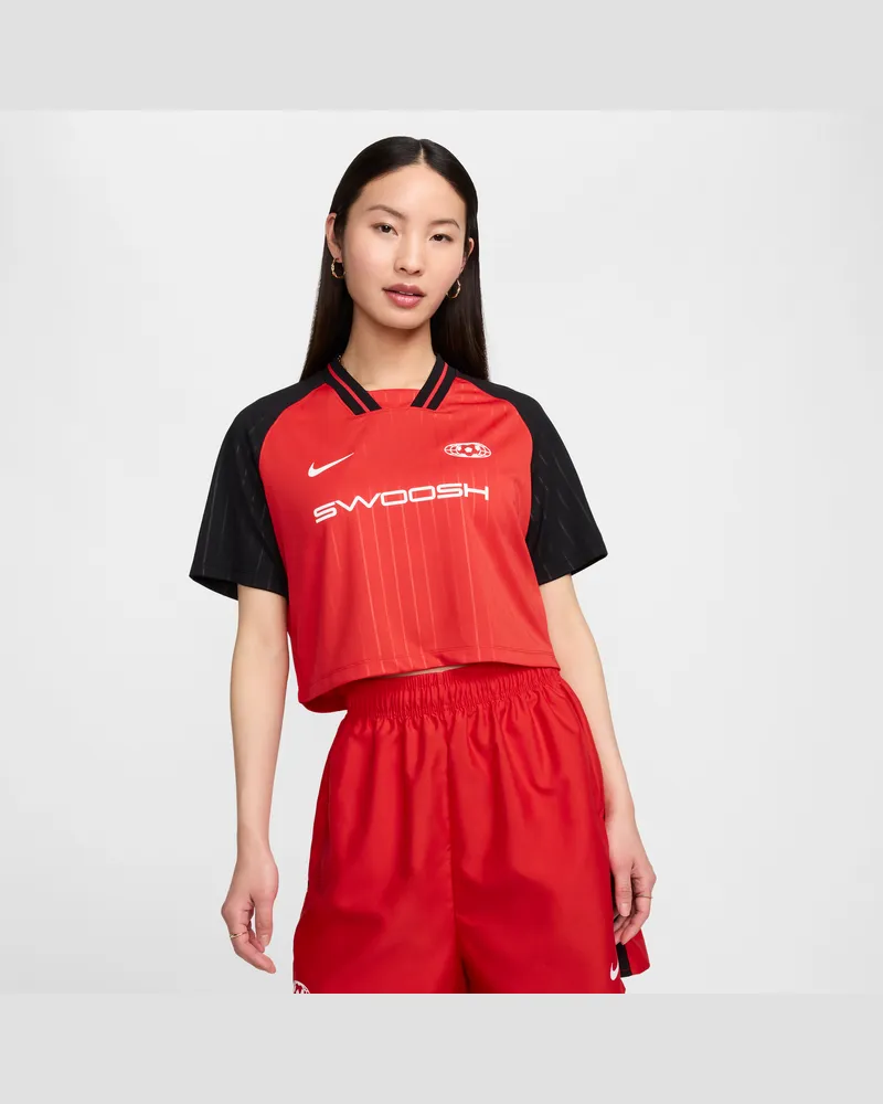 Nike Sportswear Crop Top mit kurzen Ärmeln für Damen - Rot Rot