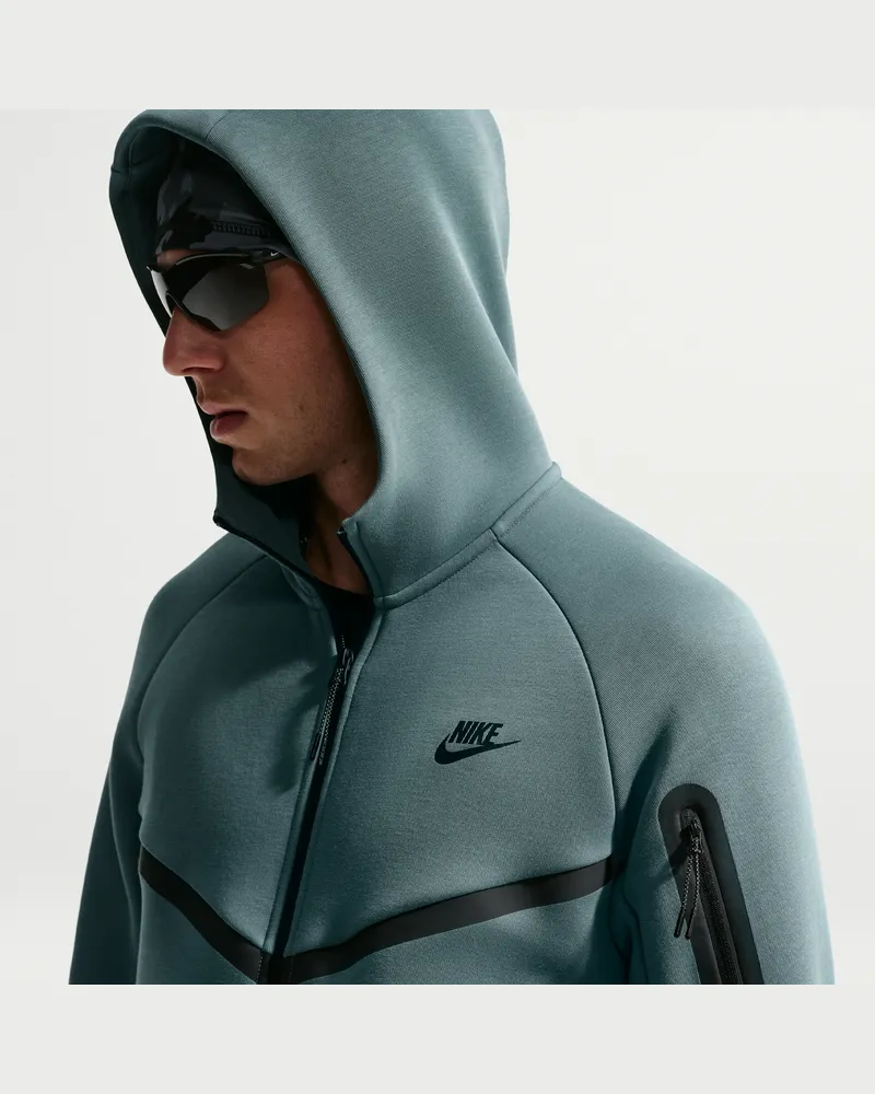 Nike Tech Windrunner-Jacke aus Fleece mit durchgehendem Reißverschluss (Herren) - Grau Grau