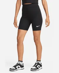 Nike Sportswear Classic Bike-Shorts mit hohem Taillenbund für Damen (ca. 20,5 cm) - Schwarz Schwarz