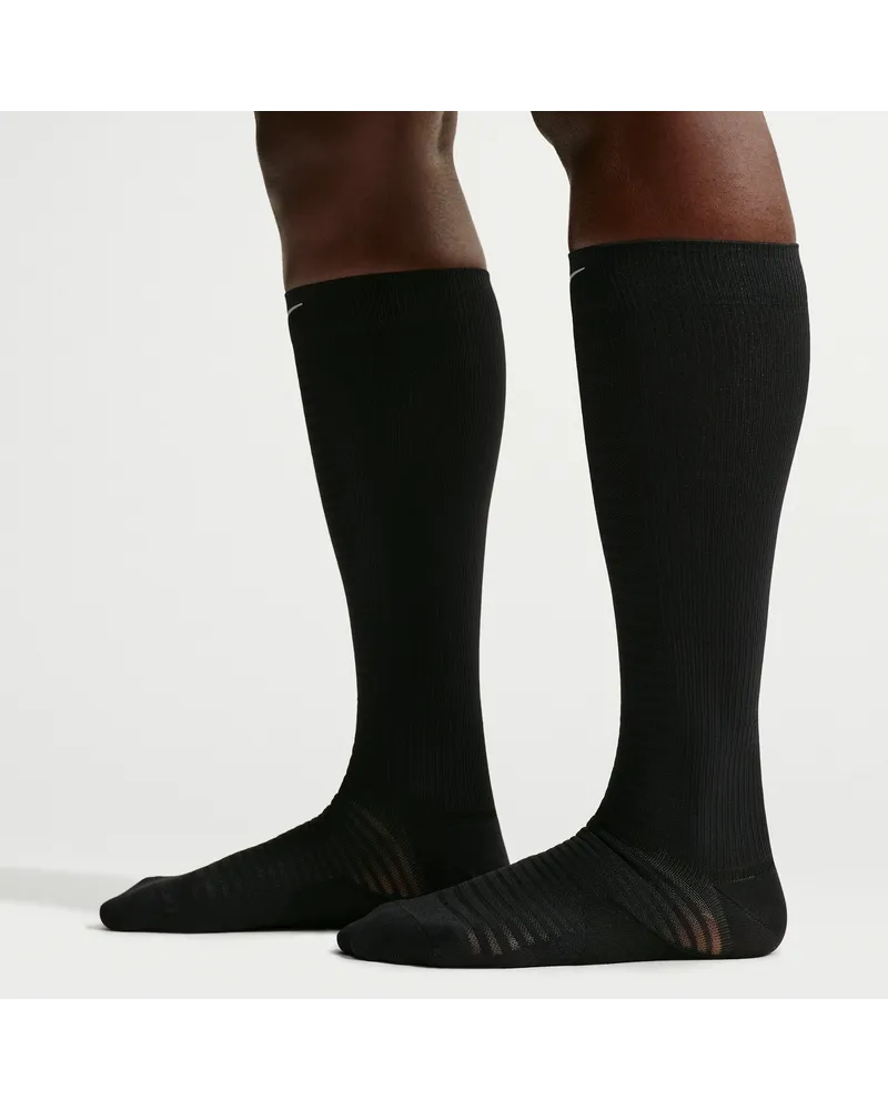Nike Spark Lightweight Over-The-Calf-Kompressions-Laufsocken - Schwarz Schwarz