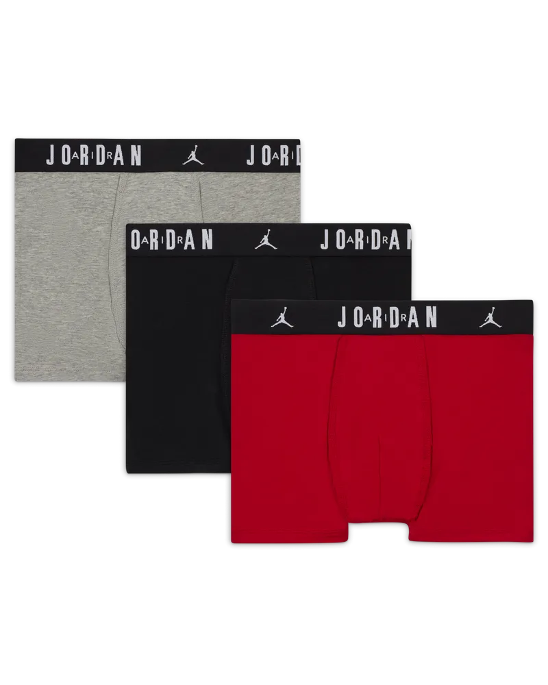 Jordan Flight Boxershorts aus Baumwolle (ältere Kinder, 3er-Pack) - Rot Rot