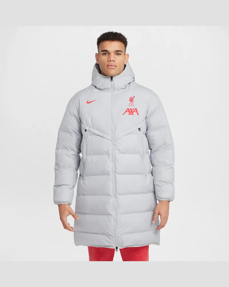 Nike FC Liverpool Strike Windrunner PrimaLoft®  Storm-FIT Fußballparka mit Kapuze (Herren) - Grau Grau