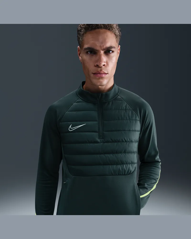 Nike Academy Winter Warrior Therma-FIT Fußballoberteil mit Halbreißverschluss für Herren - Grün Grün