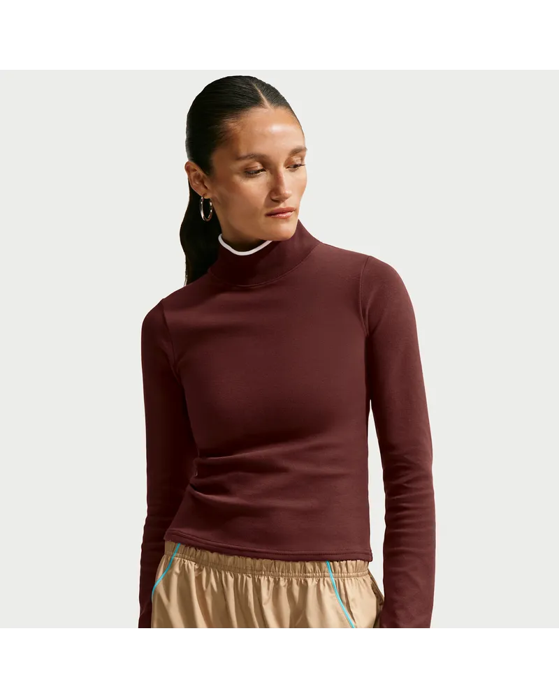 Nike Eng anliegendes  Longsleeve mit Stehkragen (Damen) - Lila Lila