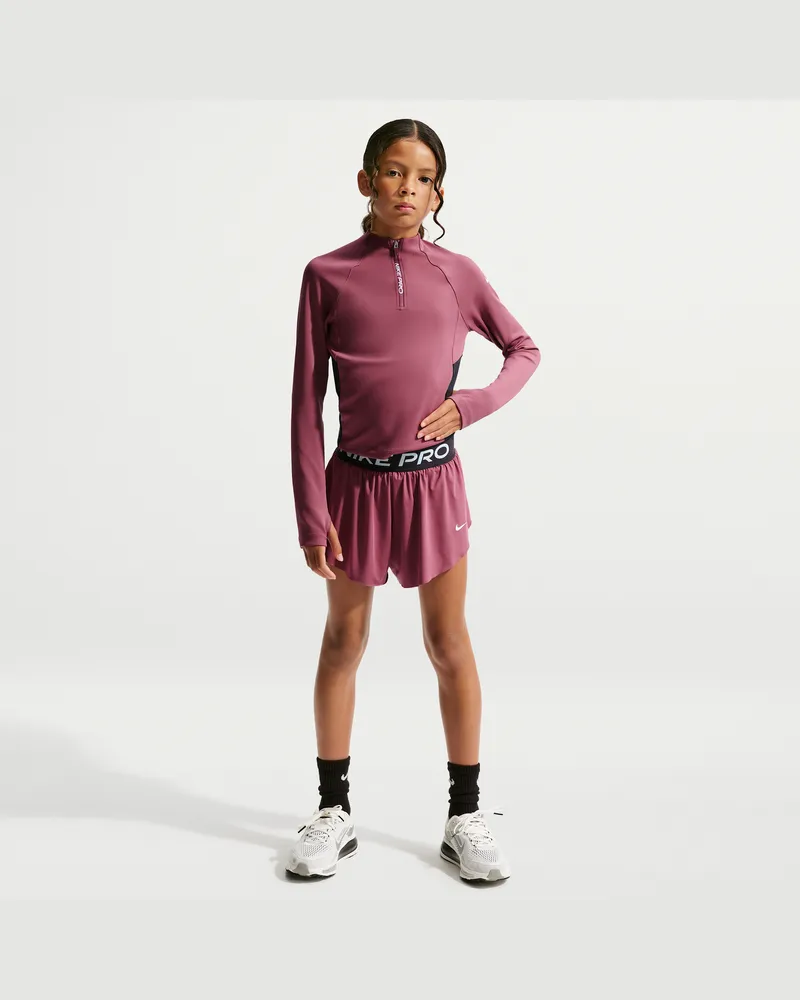 Nike Pro Dri-FIT 2-in-1-Shorts (ältere Kinder, Mädchen) - Rot Rot