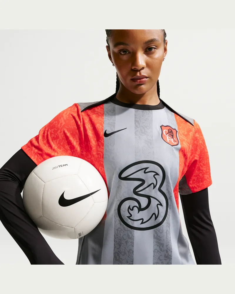 Nike FC Chelsea Academy Pro SE kurzärmliges Pre-Match-Fußballoberteil mit  Dri-FIT-Technologie (Damen) - Grau Grau
