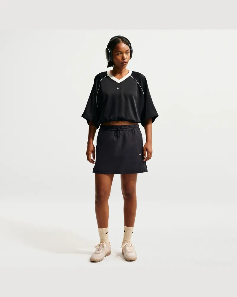 Nike Minirock mit mittelhohem Bund (Damen) - Schwarz Schwarz
