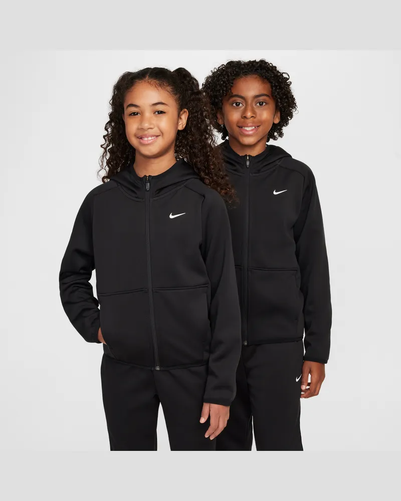 Nike Therma-FIT winterfester Trainings-Hoodie (ältere Kinder) - Schwarz Schwarz