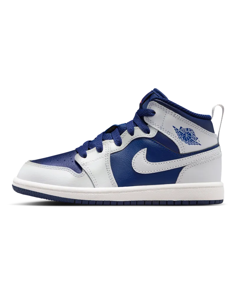 Jordan 1 Mid Schuh für jüngere Kinder - Blau Blau