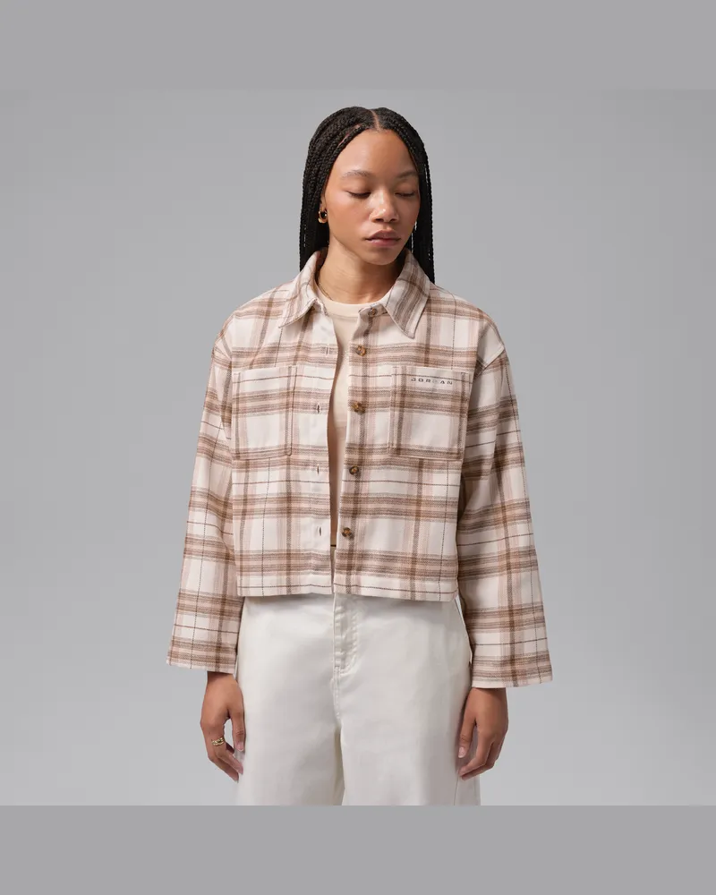 Jordan Brooklyn Flanell-Longsleeve (Damen) - Weiß Weiß