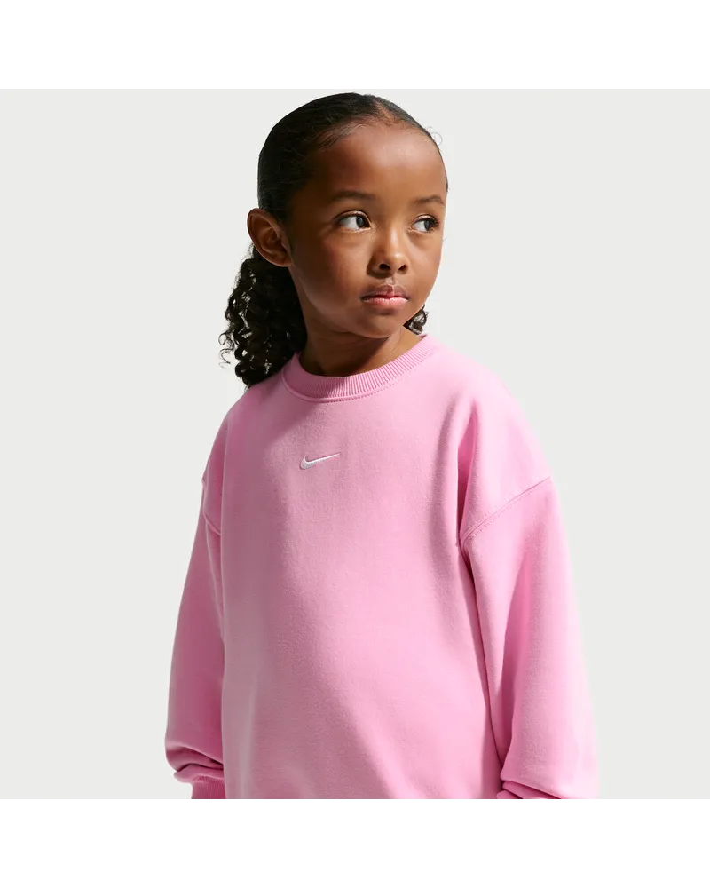 Nike Studio Fleece-Oversize-Rundhalsshirt für jüngere Kinder - Pink Pink
