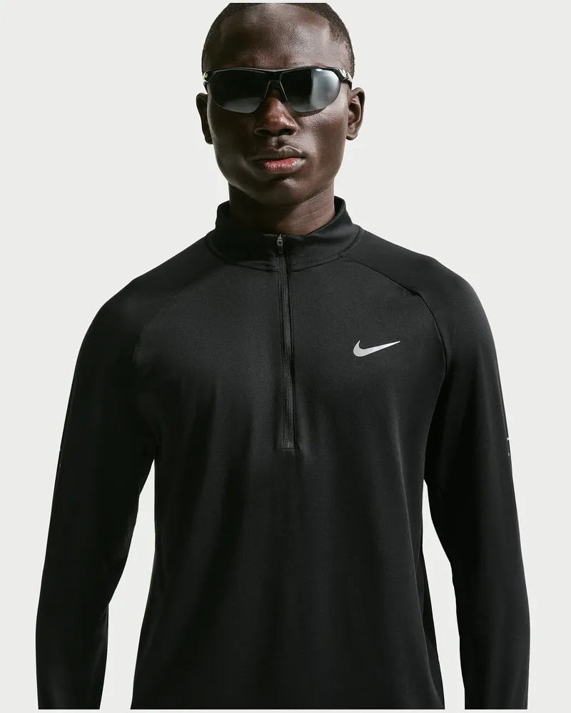 Nike Stride Dri-FIT Laufoberteil mit Viertelreißverschluss (Herren) - Schwarz Schwarz