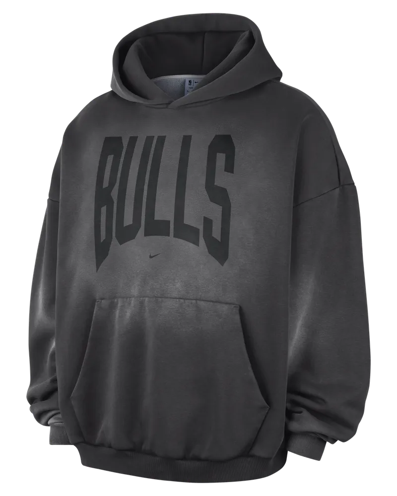 Nike Chicago Bulls Standard Issue Basketball-Hoodie aus Fleece mit Therma-FIT-Technologie im Washed-Look (Herren) - Grau Grau