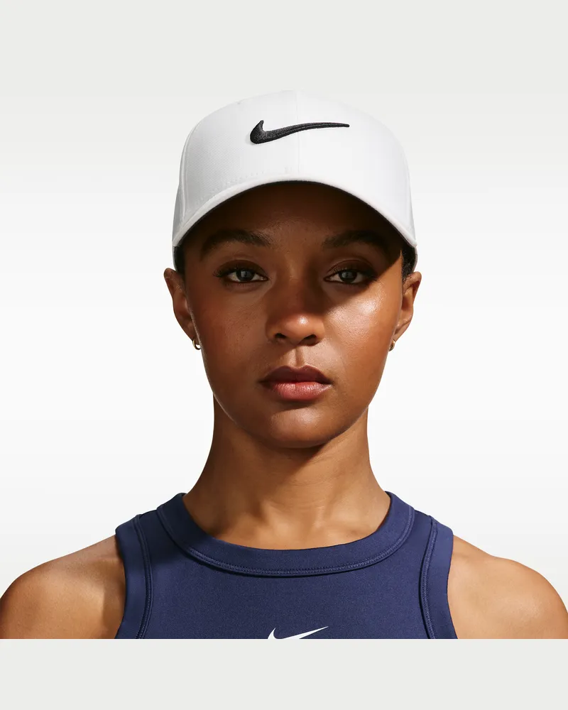 Nike Dri-FIT Club strukturierte Swoosh-Cap - Weiß Weiß