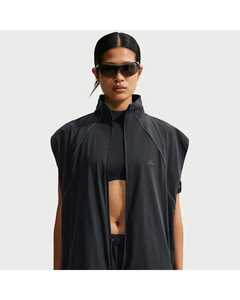 Nike SKIMS Stretch Nylon Oversize-Weste (Damen) - Schwarz Schwarz