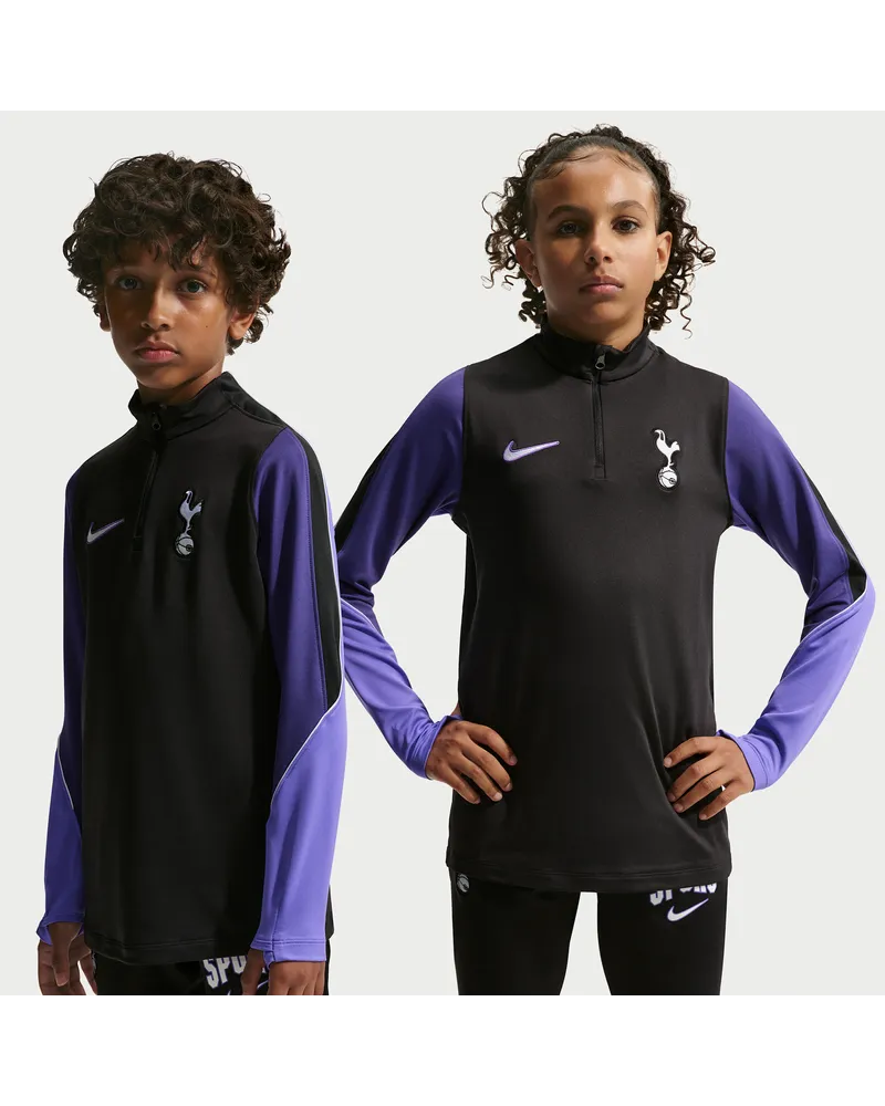 Nike Tottenham Hotspur Strike Third  Dri-FIT Fußball-Drill-Oberteil aus Strickmaterial für ältere Kinder - Schwarz Schwarz
