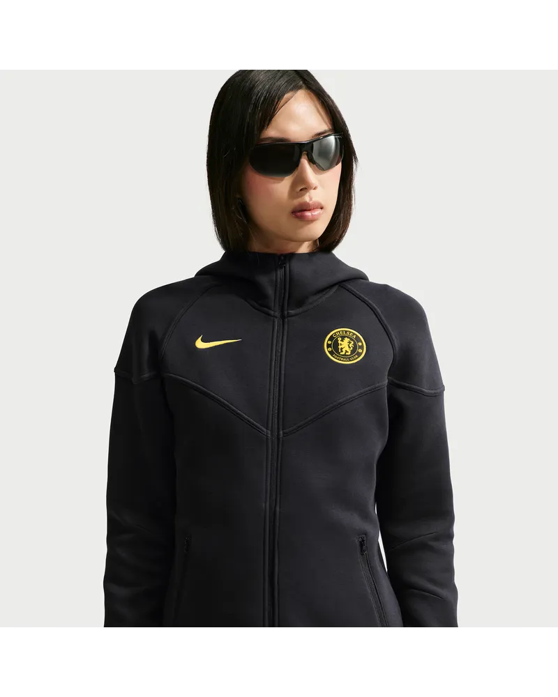 Nike FC Chelsea Tech Fleece Windrunner  Fußball-Kapuzenjacke mit durchgehendem Reißverschluss (Damen) - Blau Blau
