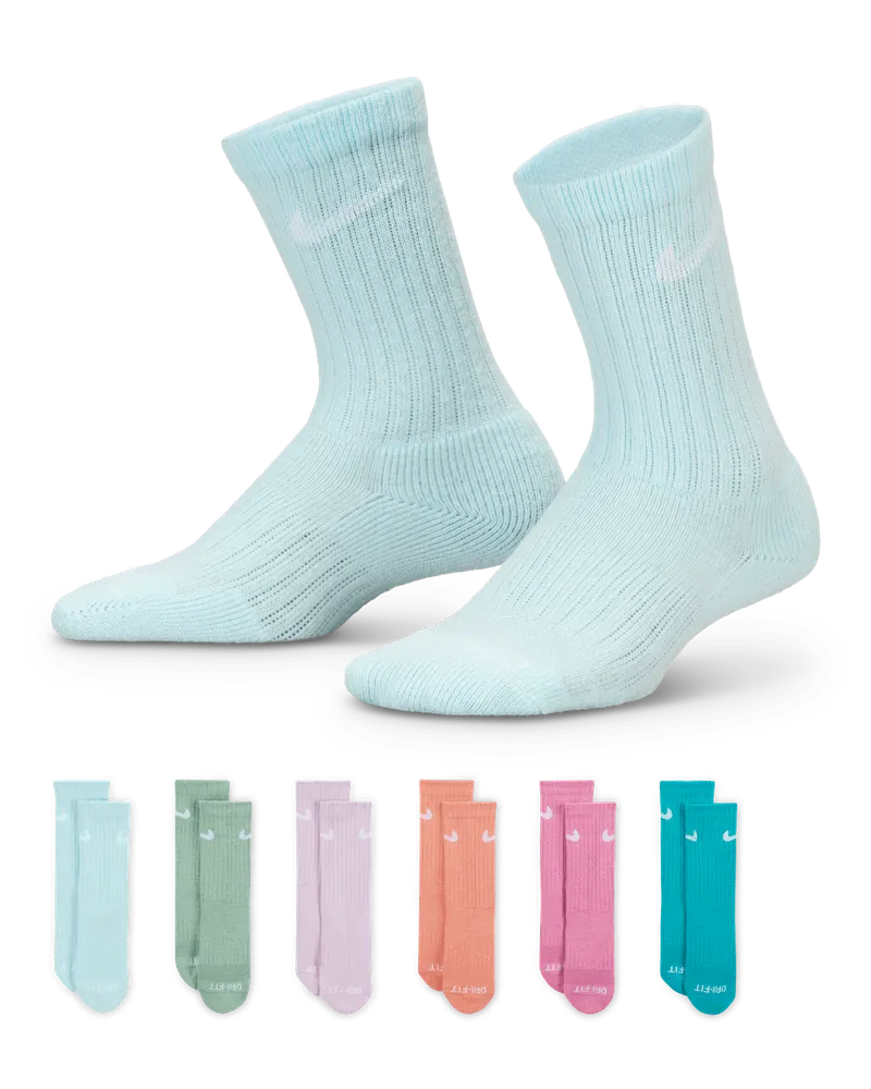 Nike Dri-FIT Performance Basics Crew-Socken (jüngere Kinder, 6 Paar) - Blau Blau