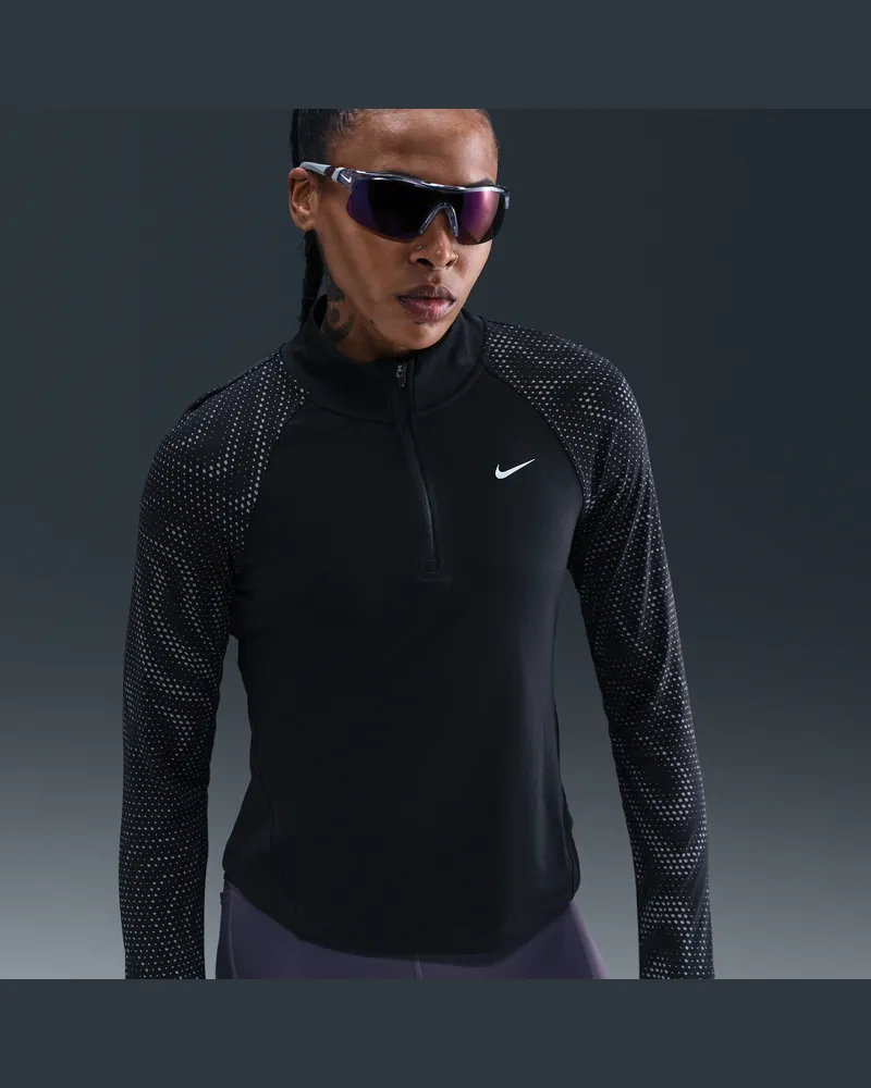 Nike Tempo Flash Dri-FIT Lauf-Tanktop mit Viertelreißverschluss (Damen) - Schwarz Schwarz