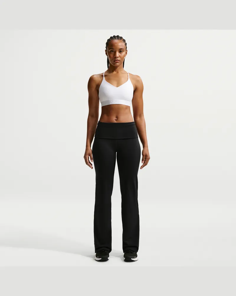 Nike One Dri-FIT-Hose mit umschlagbarem, hohem Bund (Damen) - Schwarz Schwarz